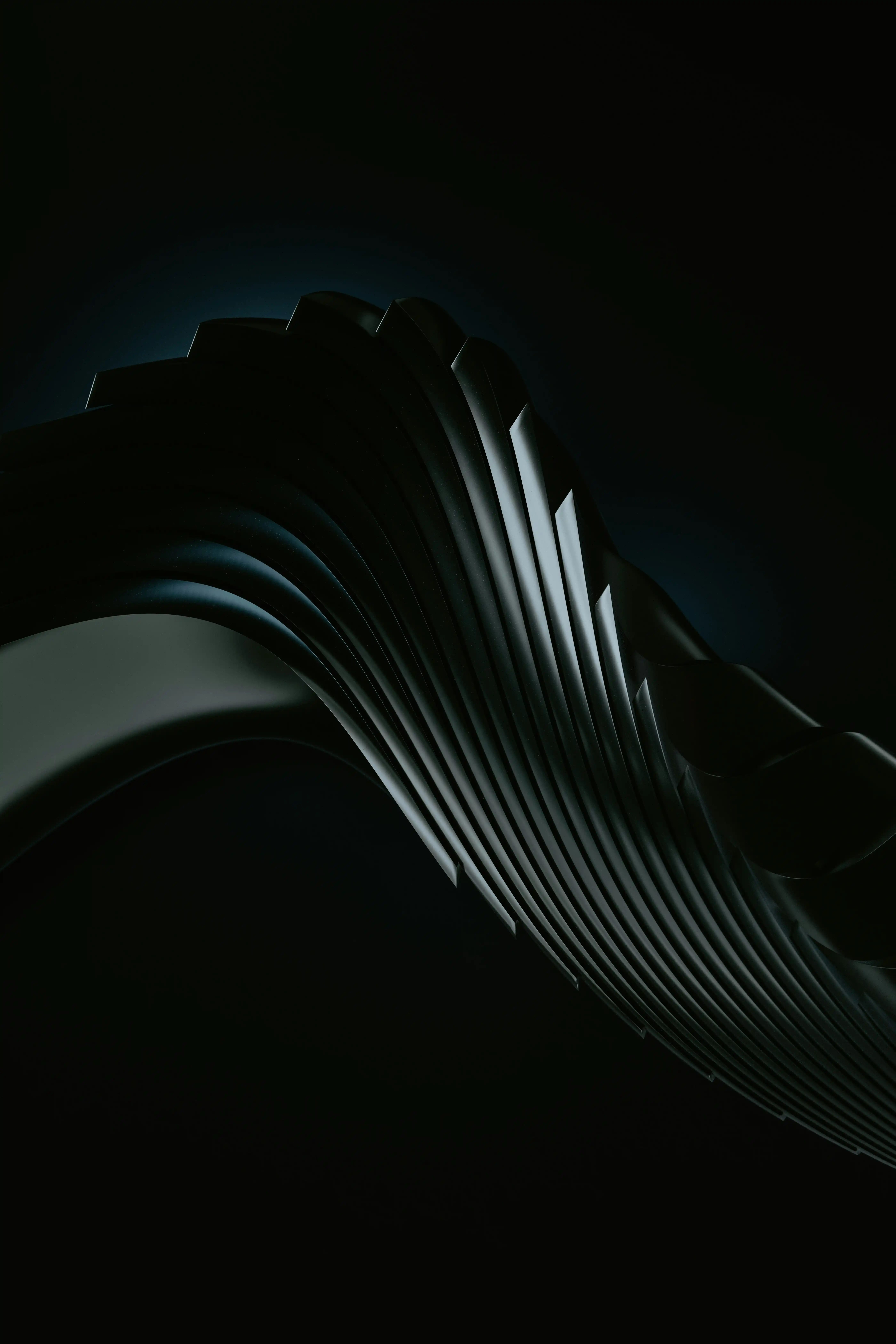 Dark material with a futuristic shape