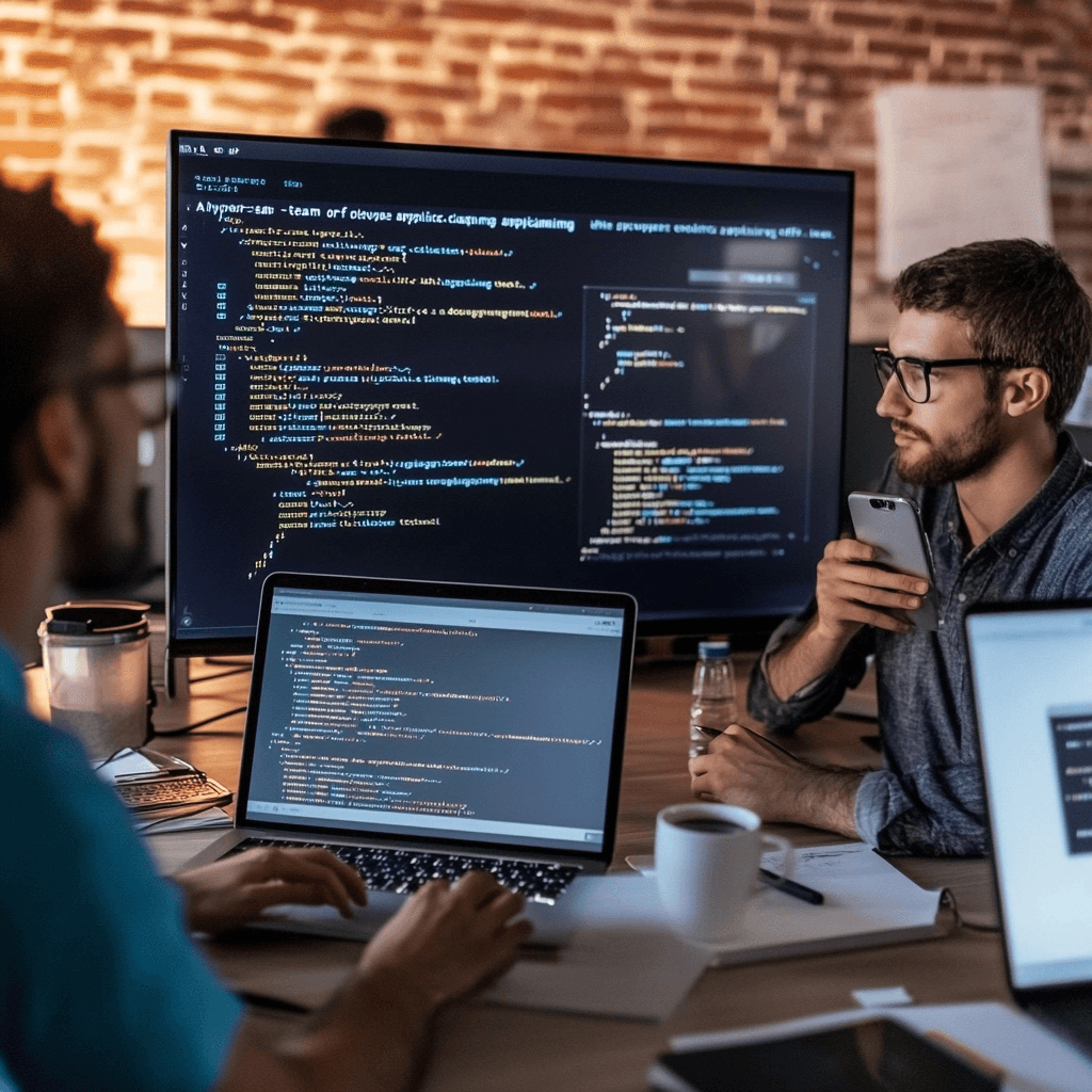 Développeurs qui travaillent sur la proggrammation d'une application