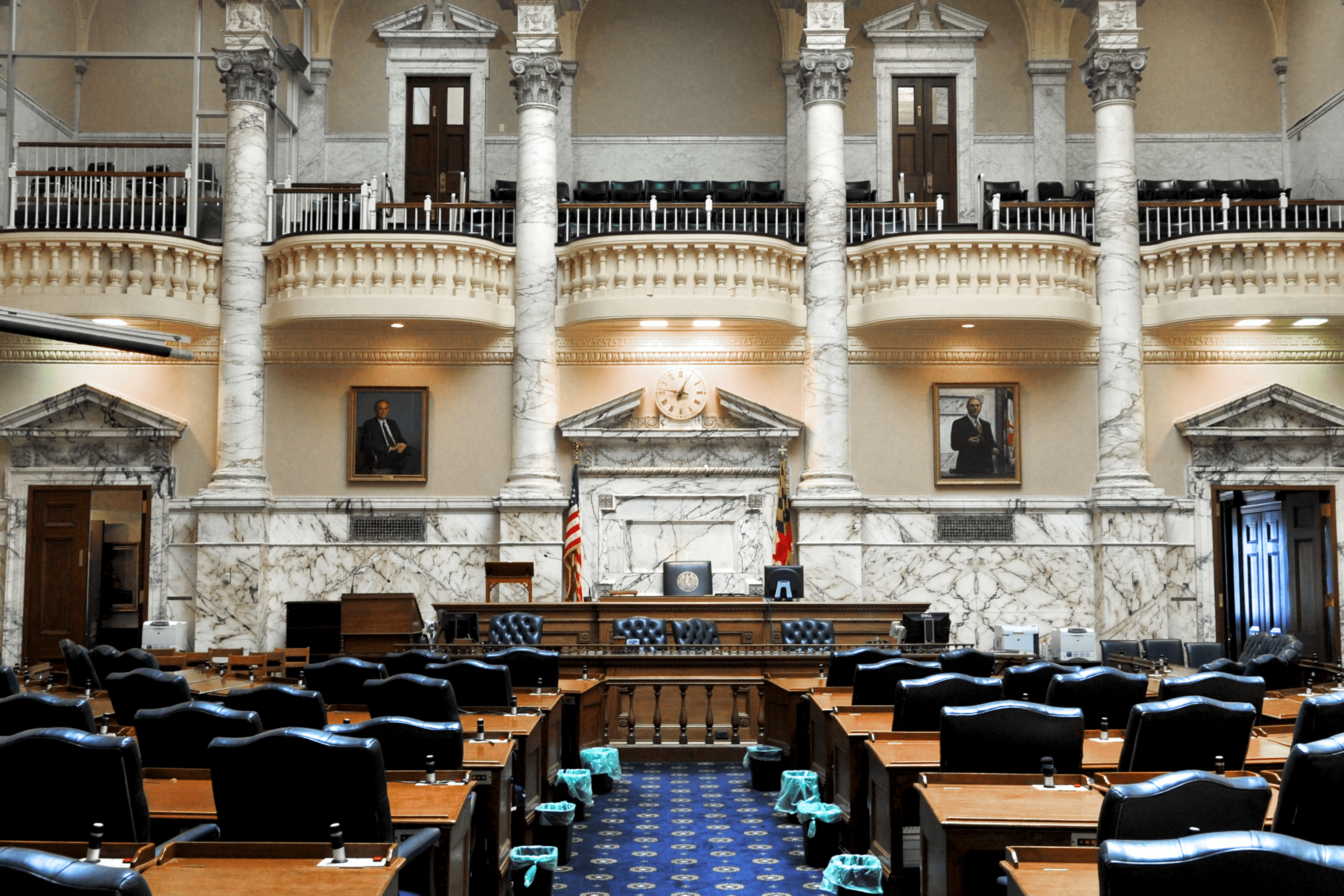 Inside Senate chambers of the Maryland statehouse