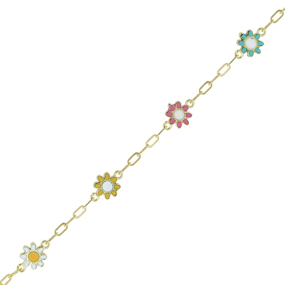 Assos Pırlanta 14 Ayar Altın Çiçek Figürlü Çocuk Bileklik Modeli
