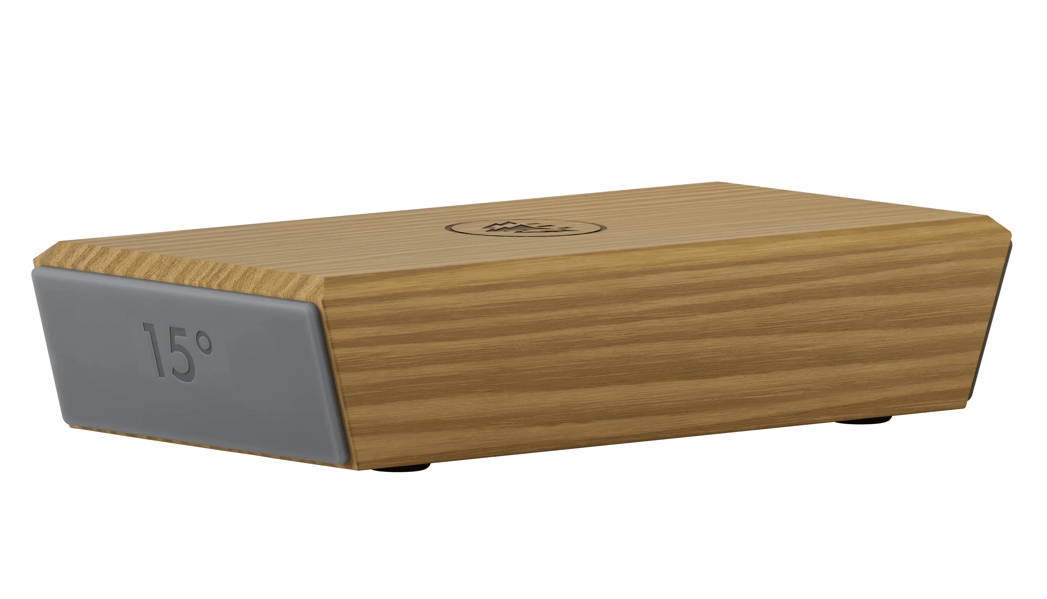The HORL®3 Oak magnetic angle support with 15-degree and 20-degree sides for secured knife sharpening.
