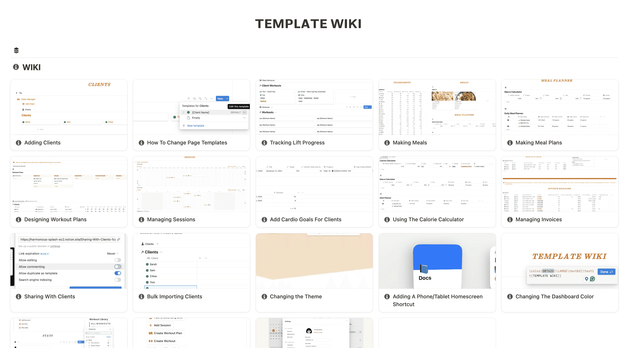 notion personal trainer template guide