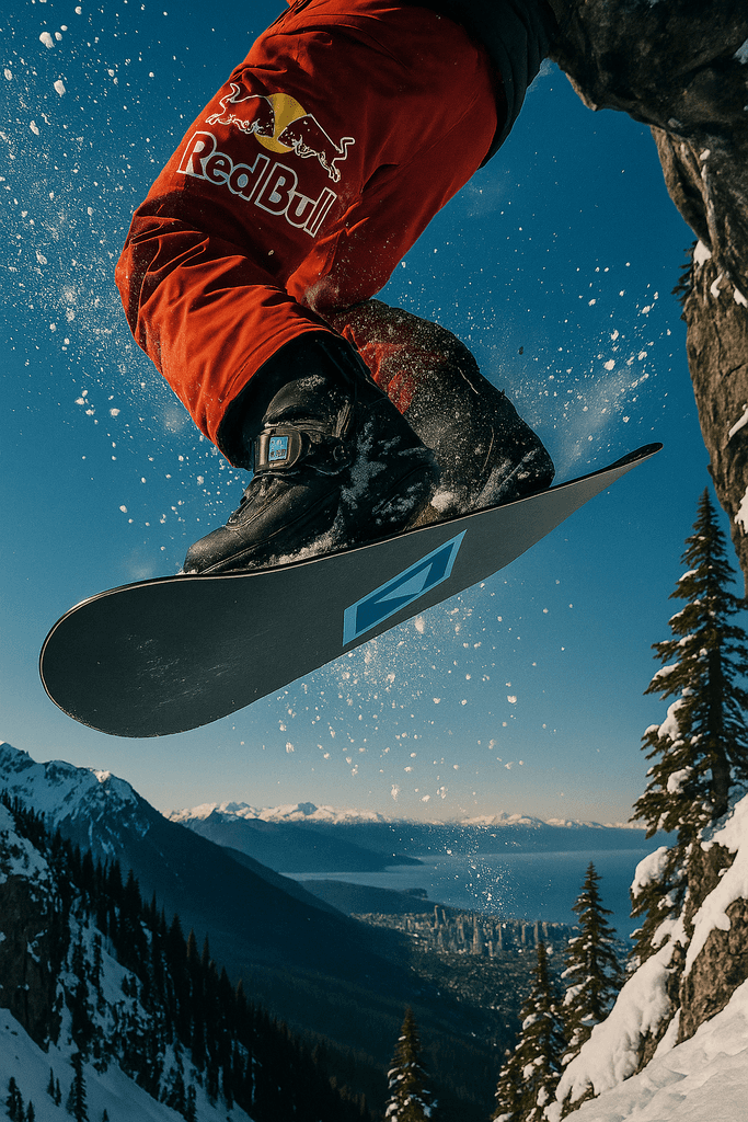 Snowboarder in action