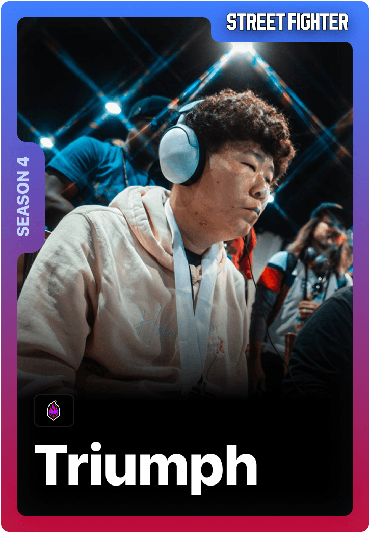 Triumph Street Fighter 6 tournament player featured on 1v1Me staking app