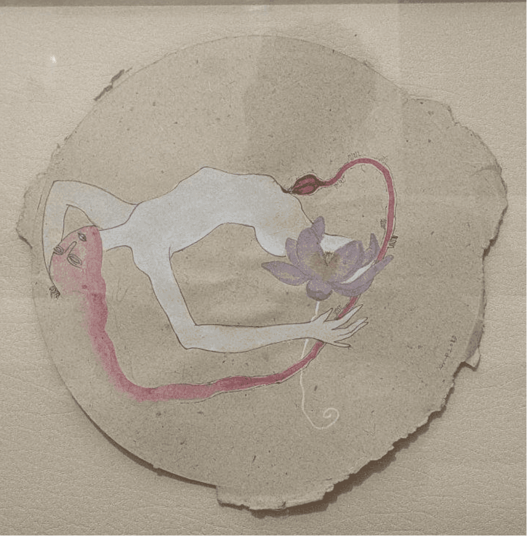 herd of sheep on road painting