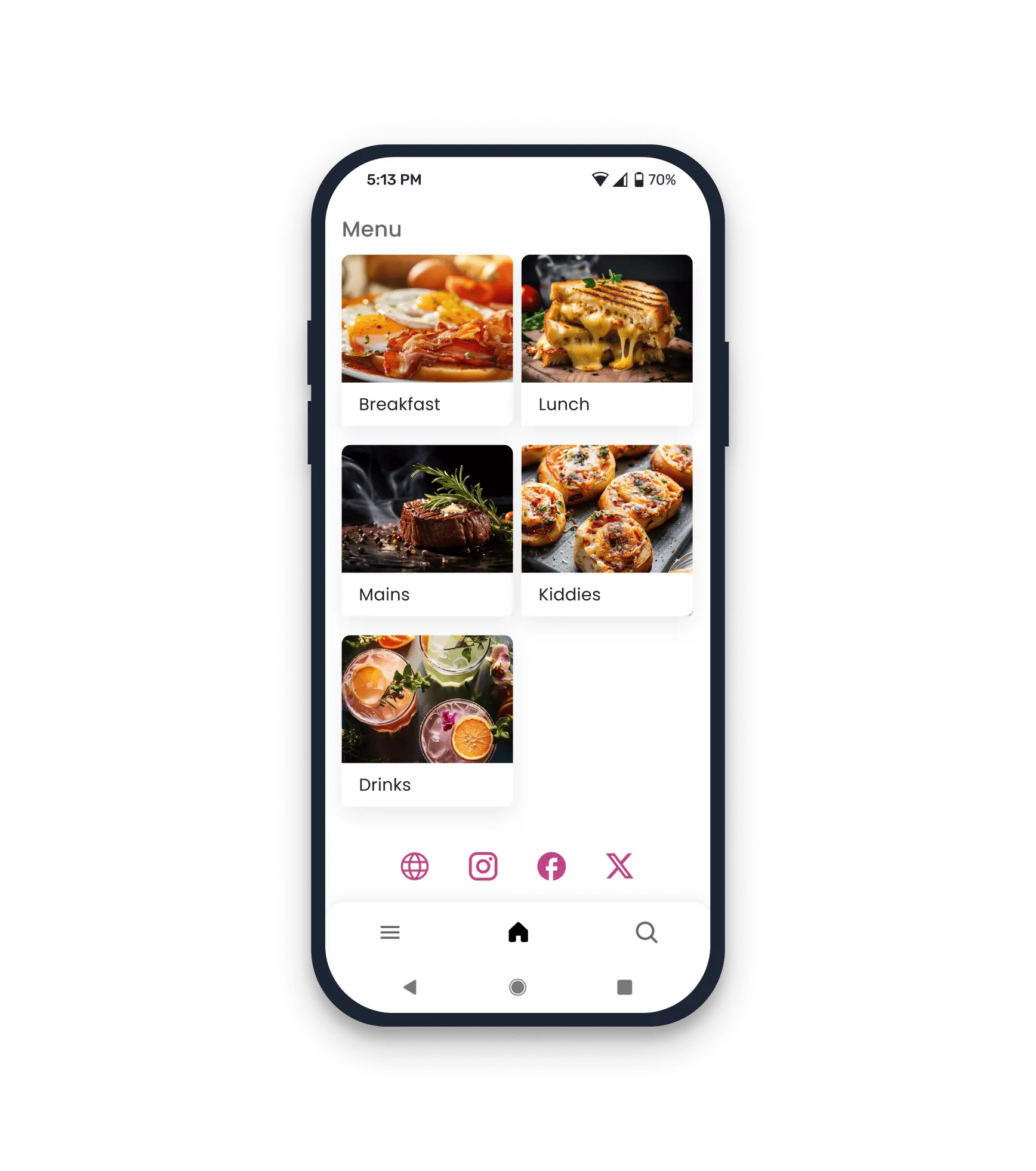 YumEase product screenshots on a mobile phone, showing user-friendly interface and functionality