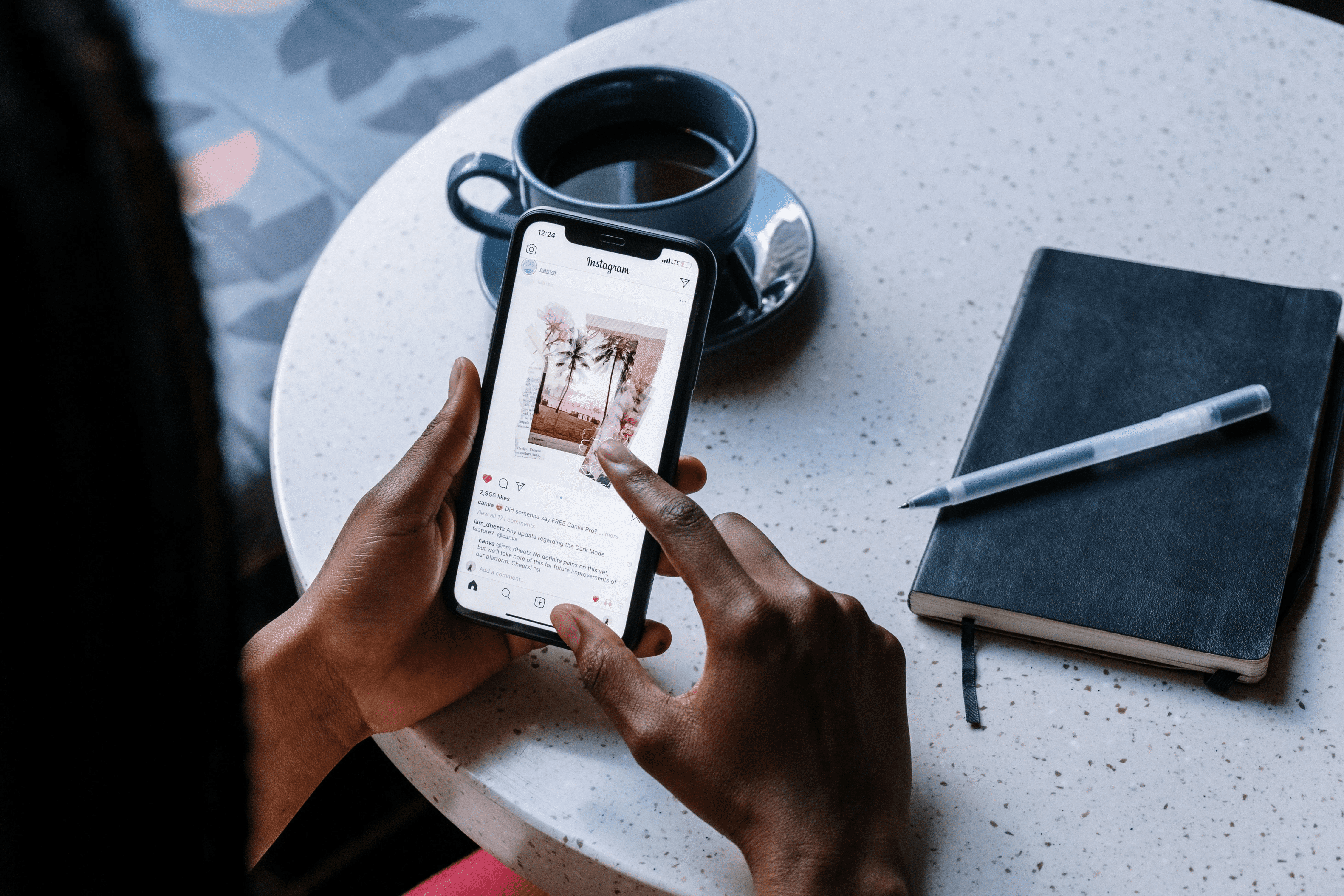 Person scrolling Instagram on a smartphone - Viral Hooks for Instagram
