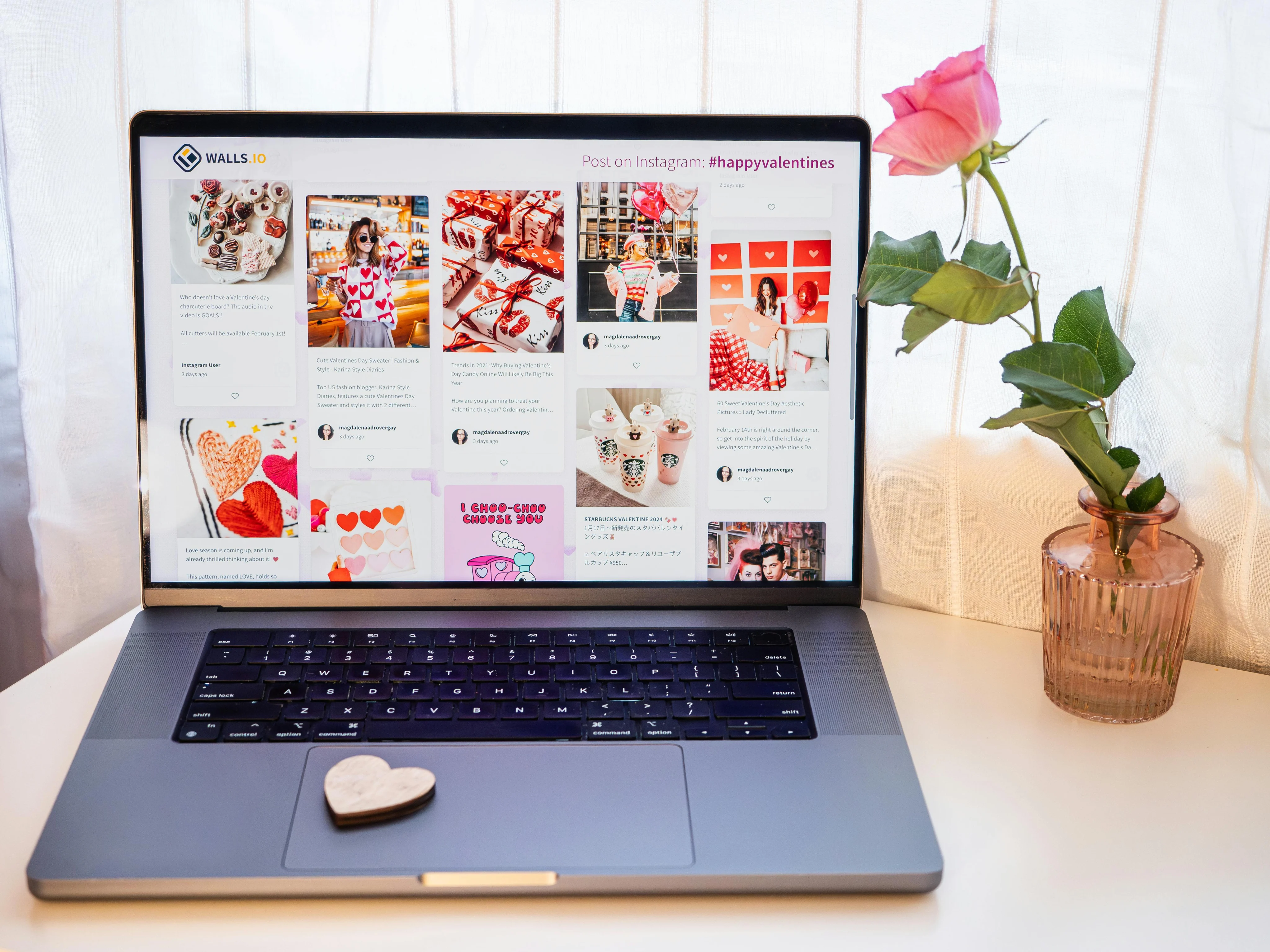 Laptop displaying social media campaign posts for Valentine’s Day – RJP.design Web Design Agency NYC specializing in social media and digital marketing strategy.