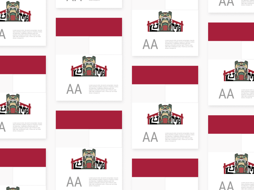 Visual representation of Luma branding, featuring red as the primary color, accompanied by the organization’s logo and typography style.