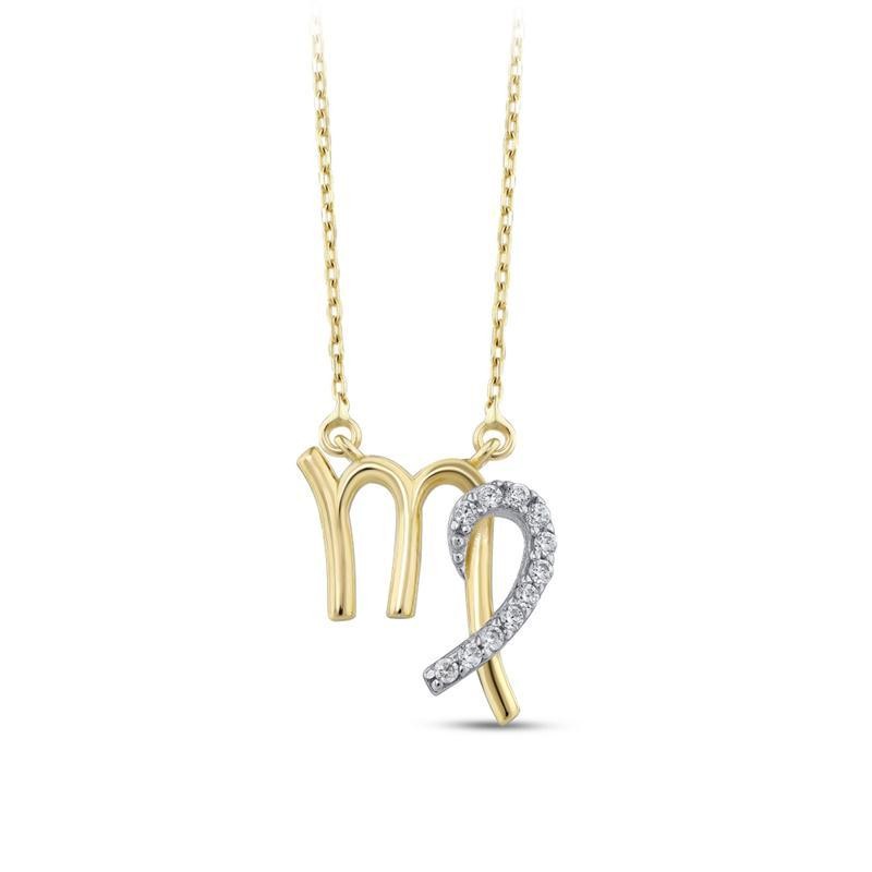 Assos Pırlanta 14 Ayar Altın Başak Burcu Tasarım Kolye