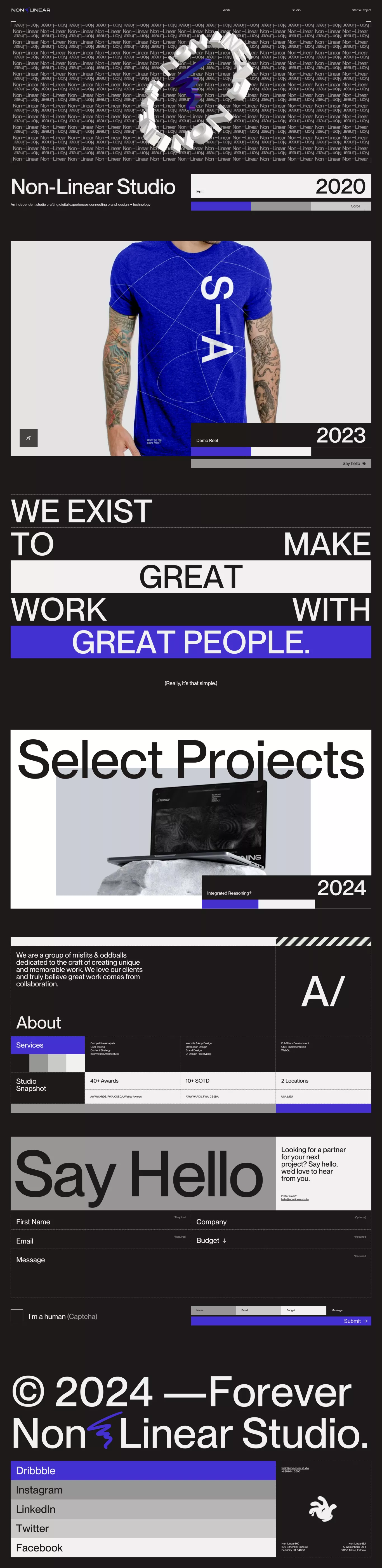 Brand, Design, and Development - Non-Lin portfolio page screenshot showcasing Design and Tech design