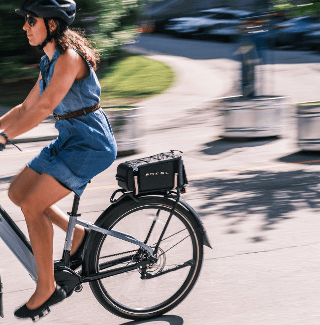 woman on a bike