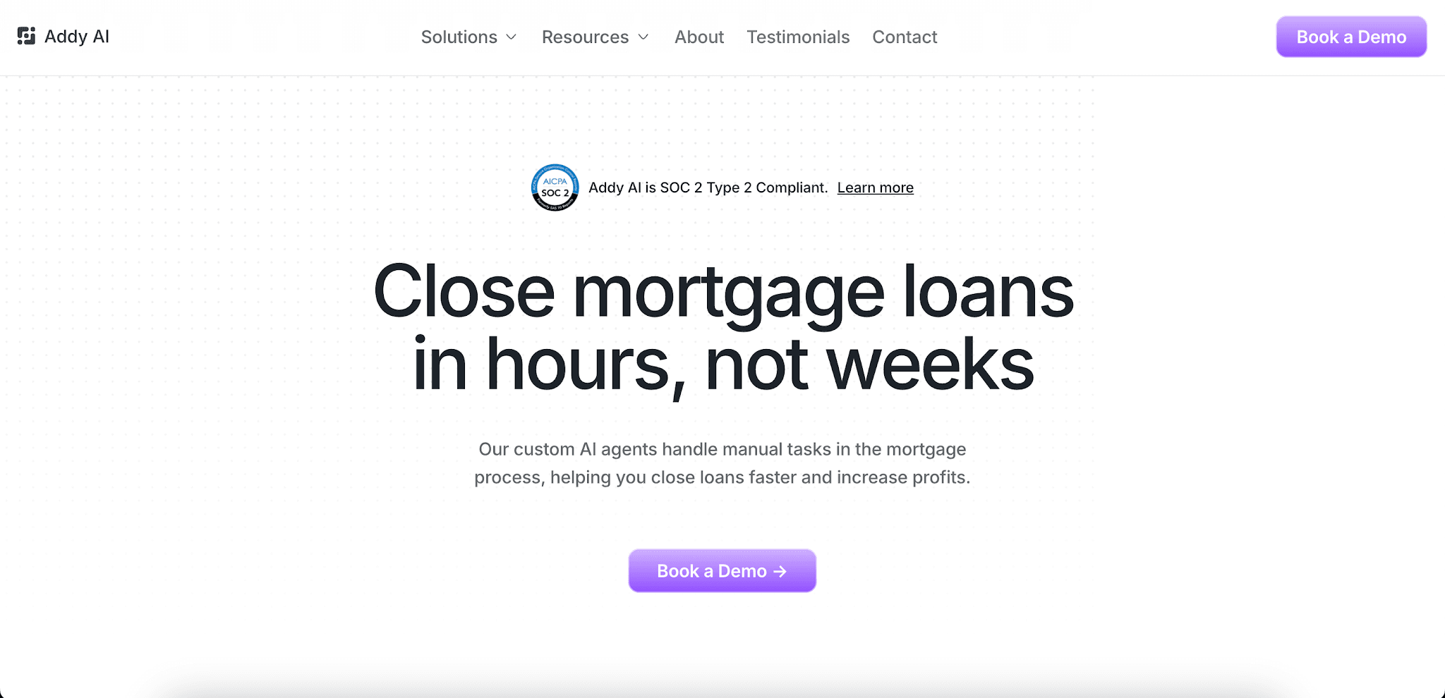 Addy web homepage