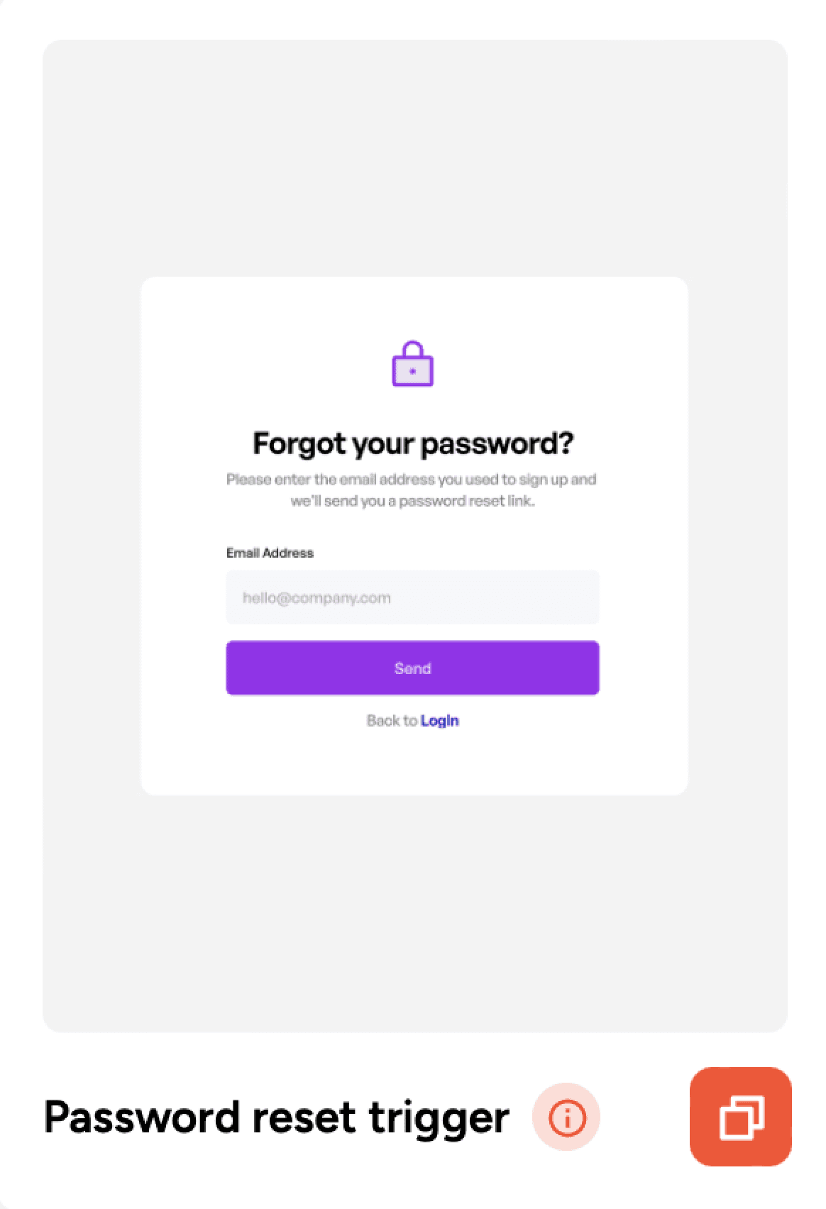Use this Thenty component to enable password reset on your Framer site