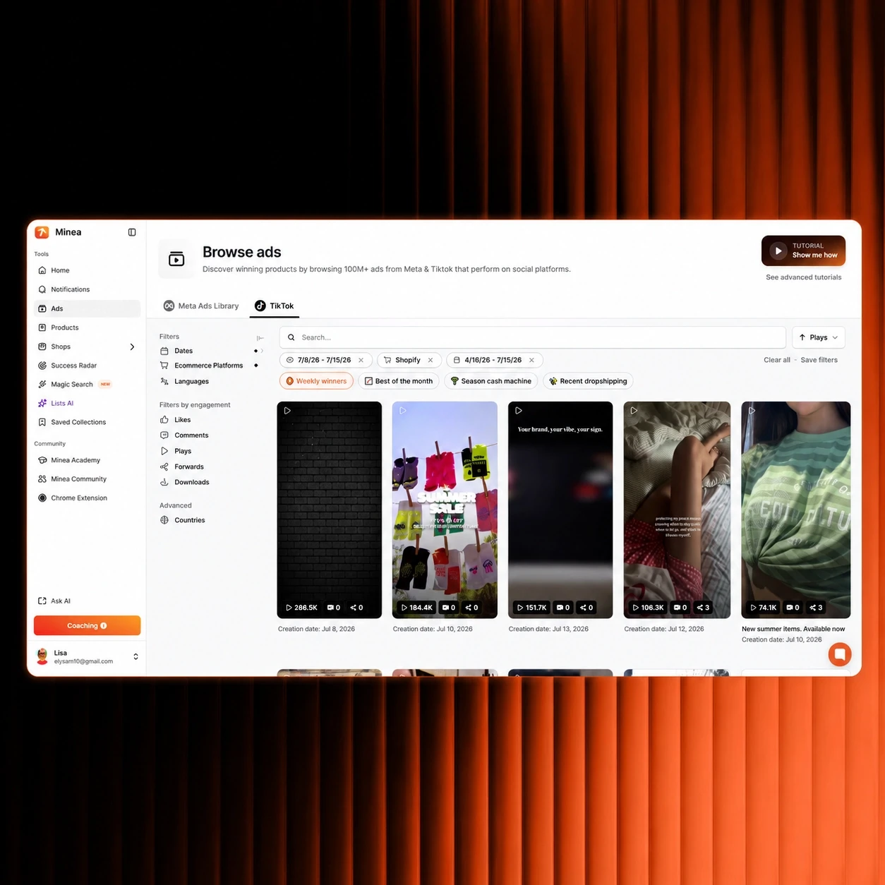 Find Trending TikTok Ads