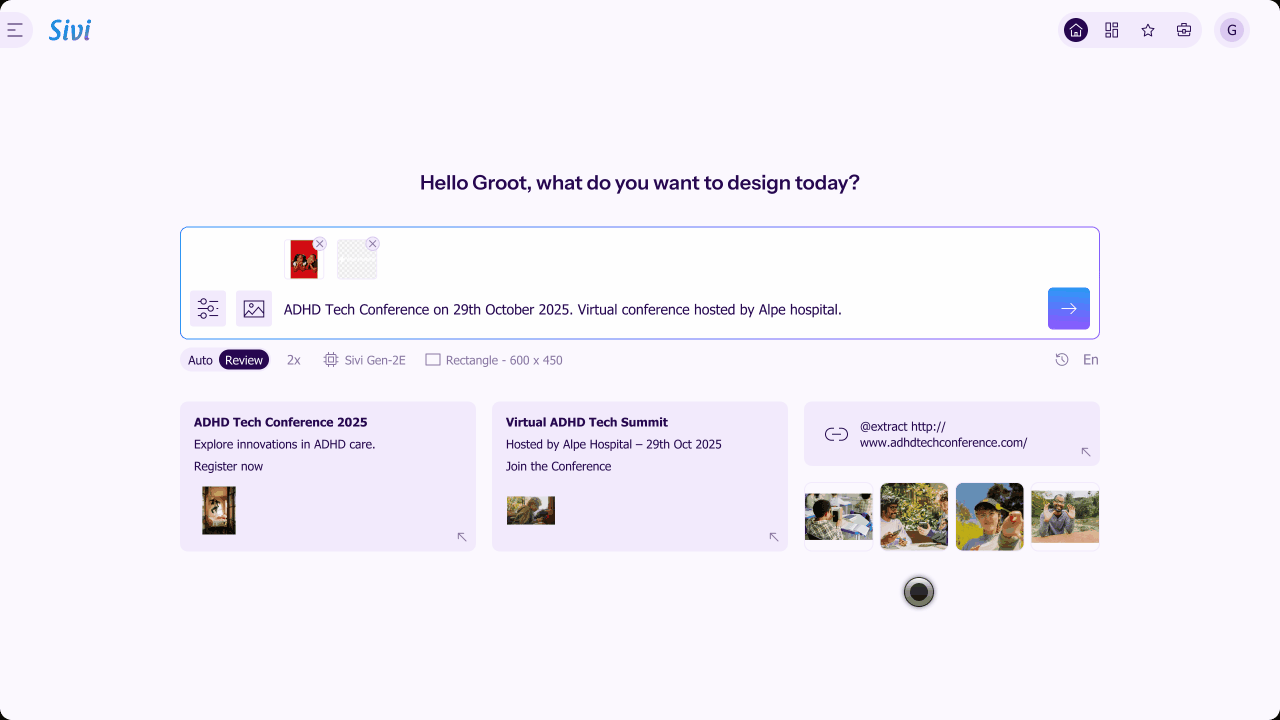Sivi: Generate design with your own content
