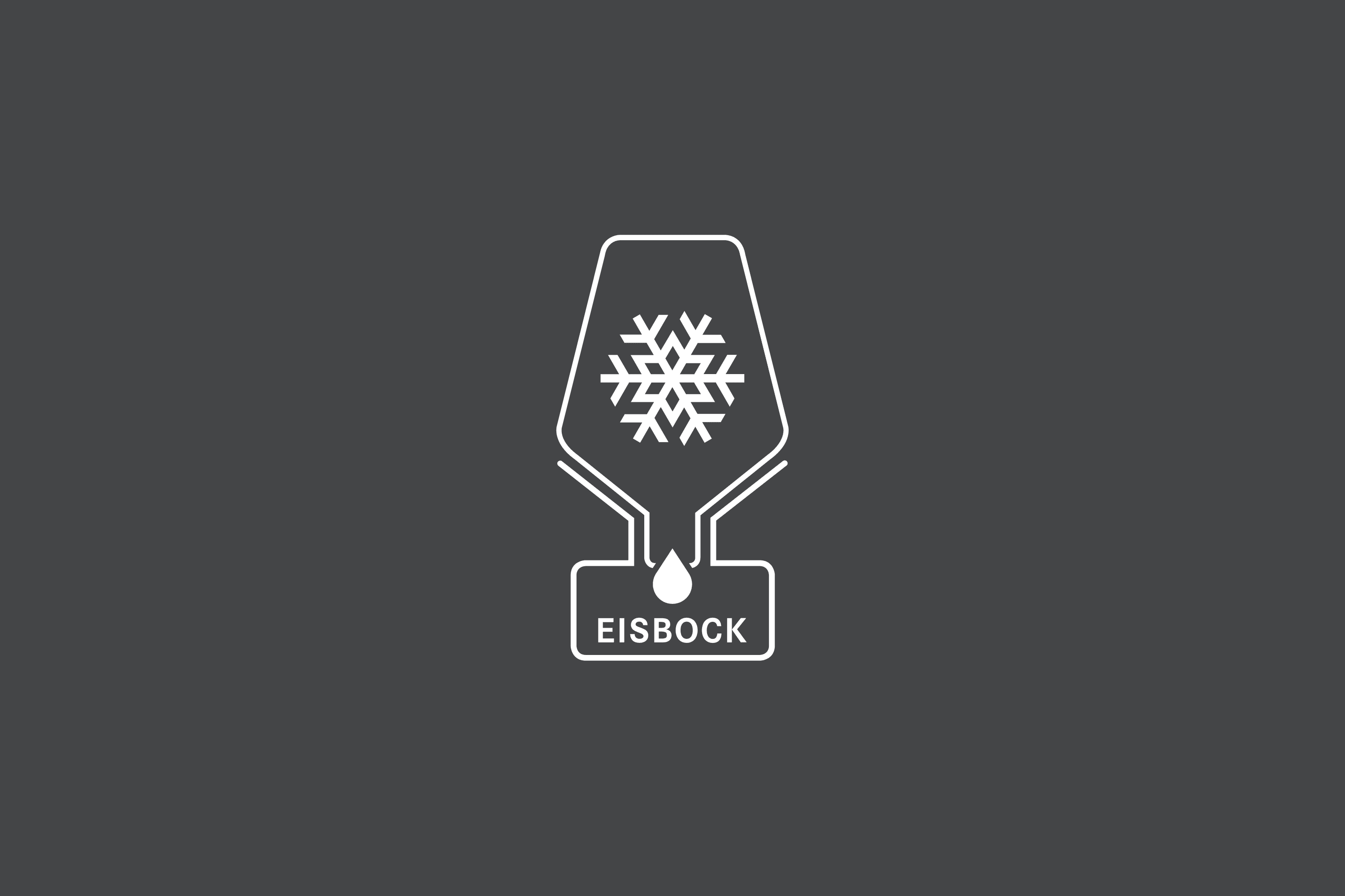 Eisbock logo with snowflake and drip