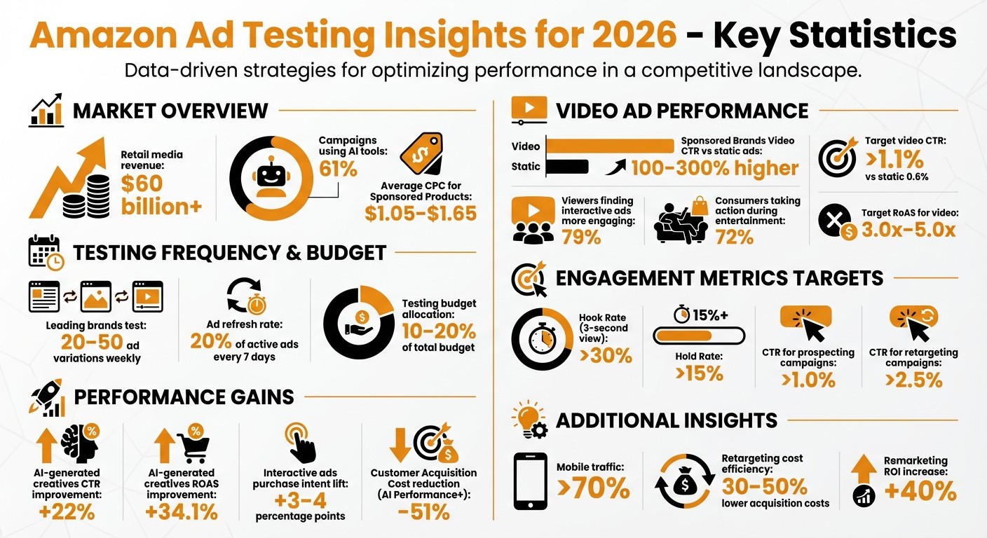 Amazon Ad Testing Statistics and Performance Metrics for 2026