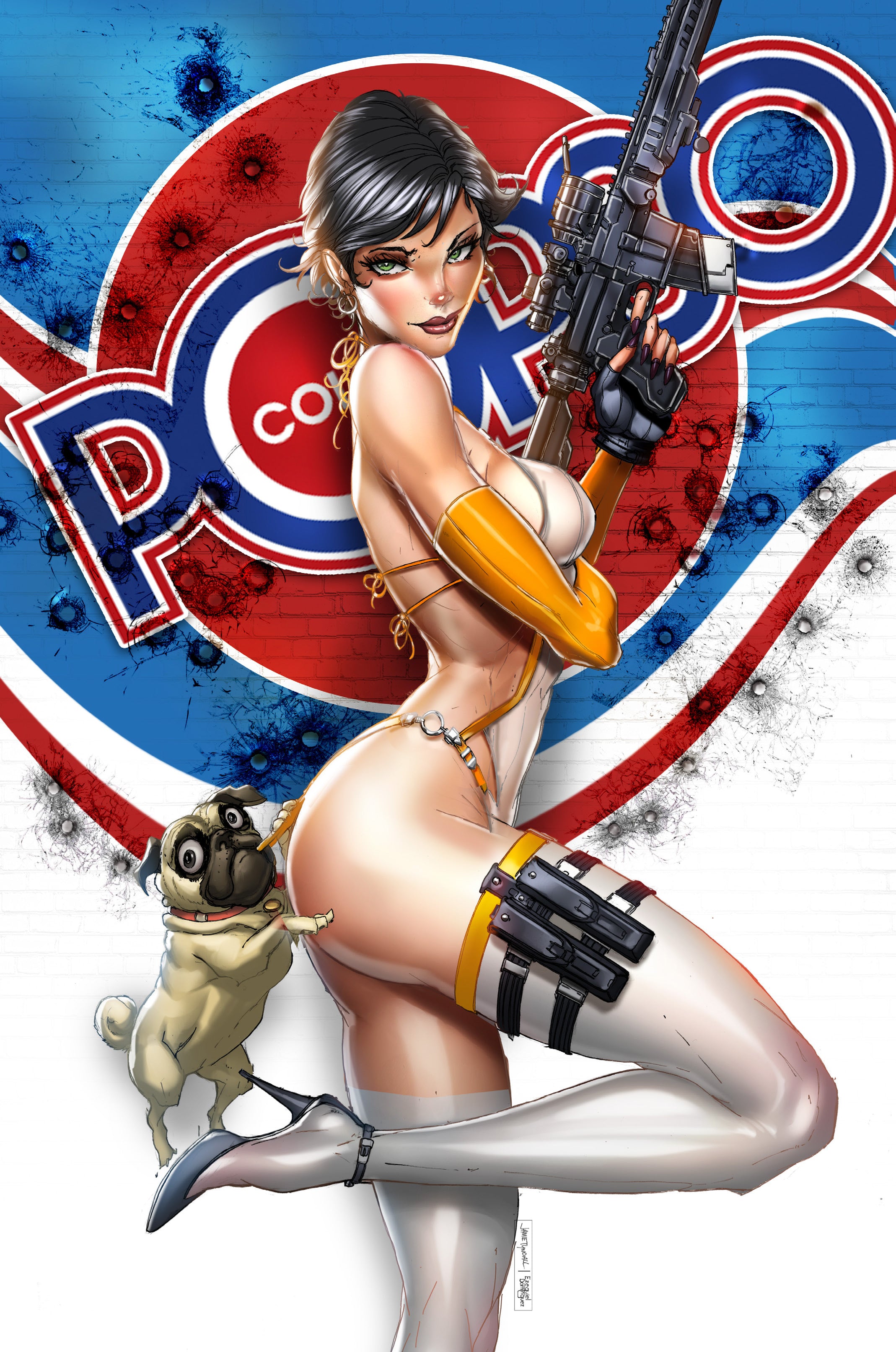 Pop Kill #3 Jamie Tyndall Big Dex Comics MegaCon Exclusive Naked Gun Virgin Variant comic cover