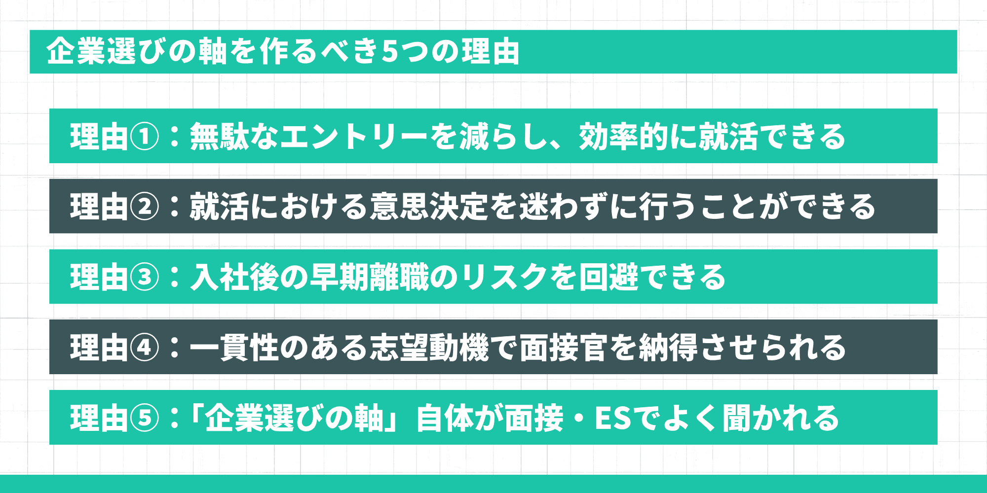 企業選びの軸を作るべき5つの理由