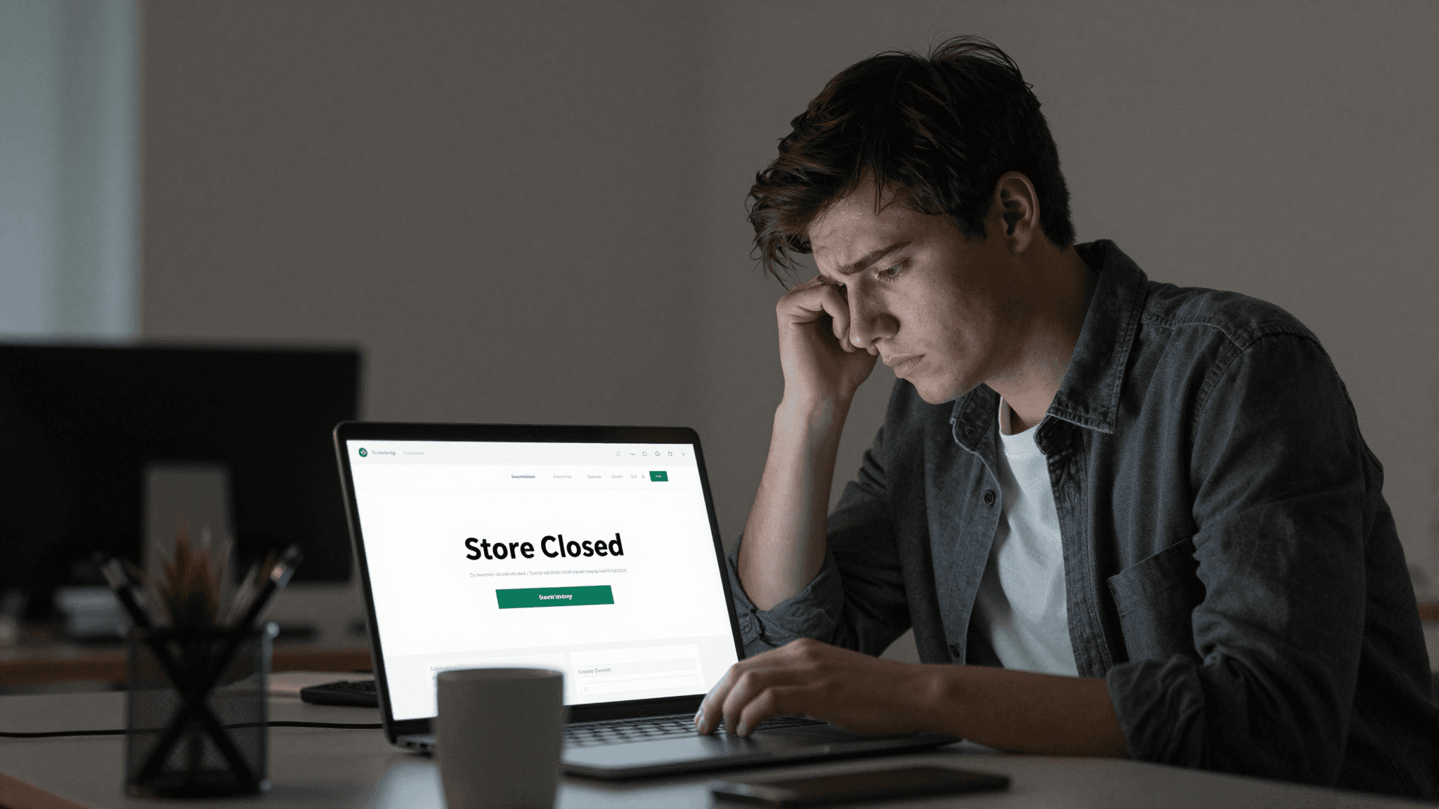 Closed store sign on Shopify dashboard