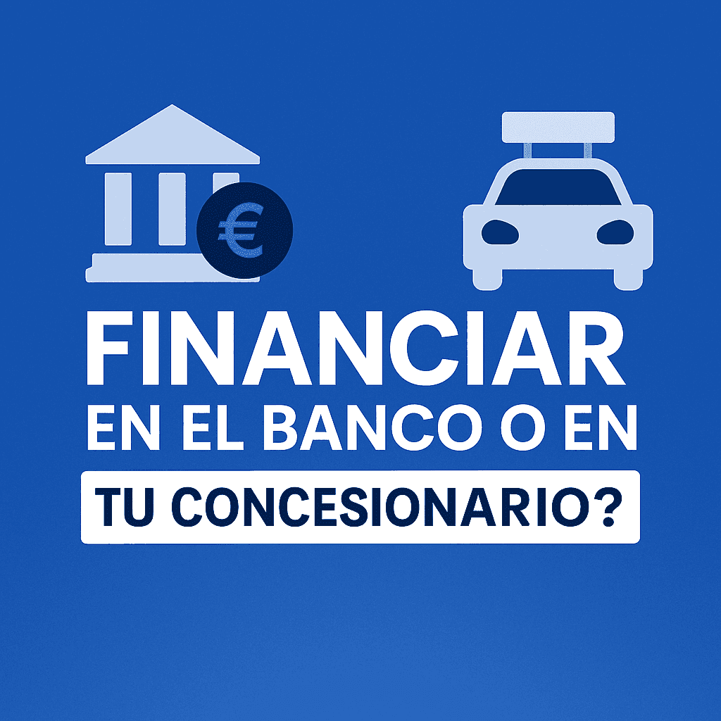 Finanziare un'auto: banca o concessionario? Illustrazione di una banca, degli euro e di un'auto.
