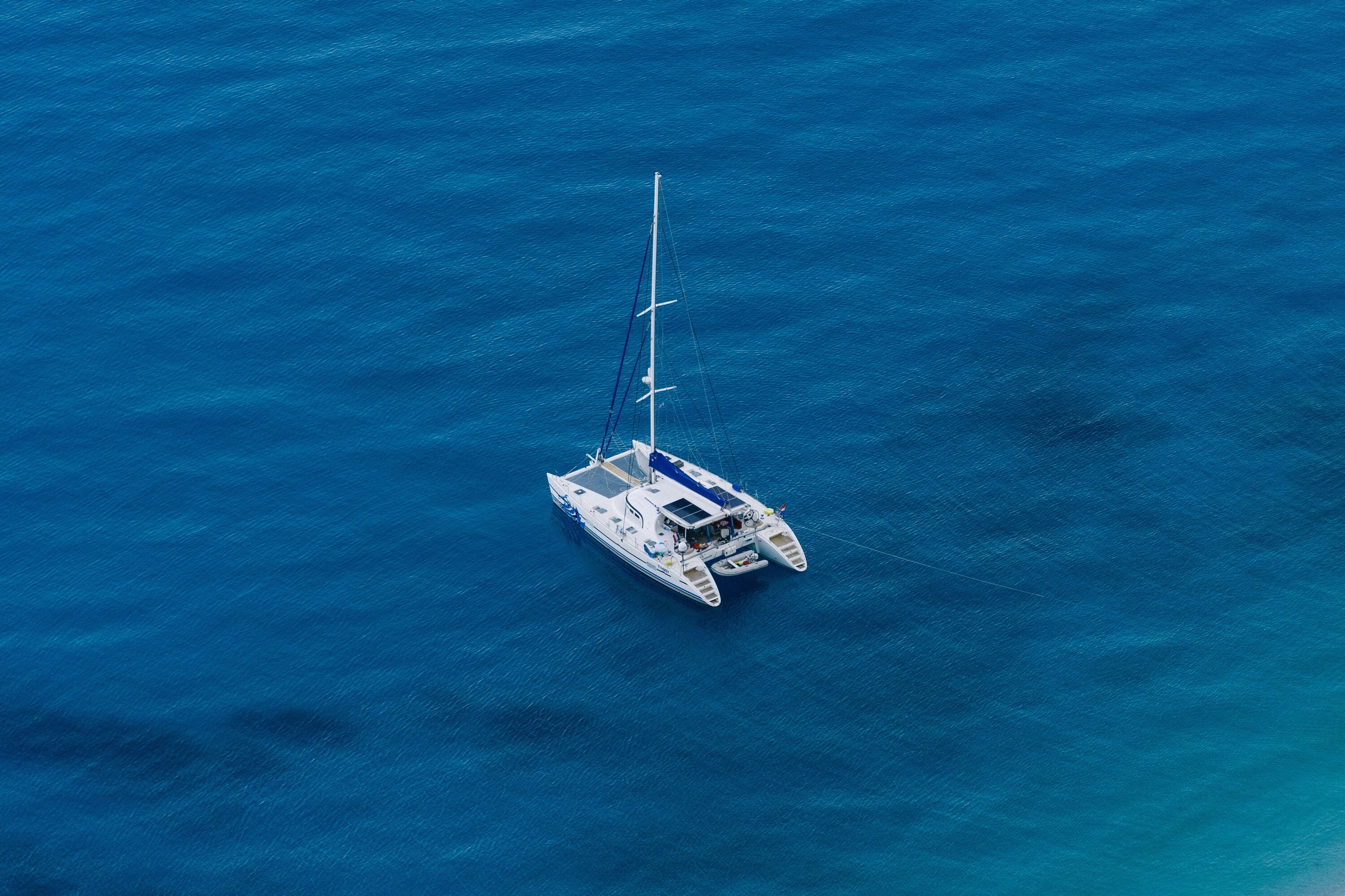 a yacht in the ocean