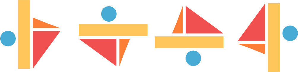 4 4Culture logos, displayed in 90 degree intervals