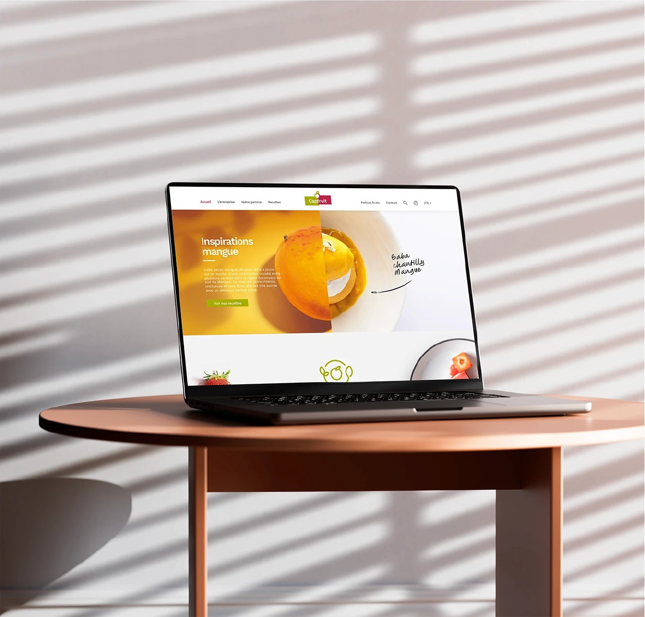 Mockup d'un site web sur un ordinateur portable