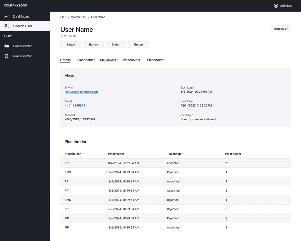 UI Design - Identity and Access Management