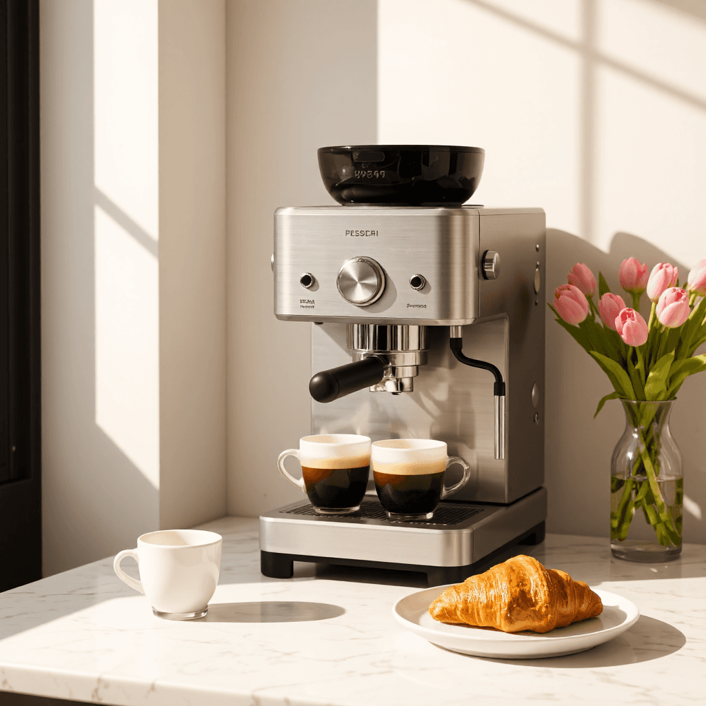 product photography of espresso machine