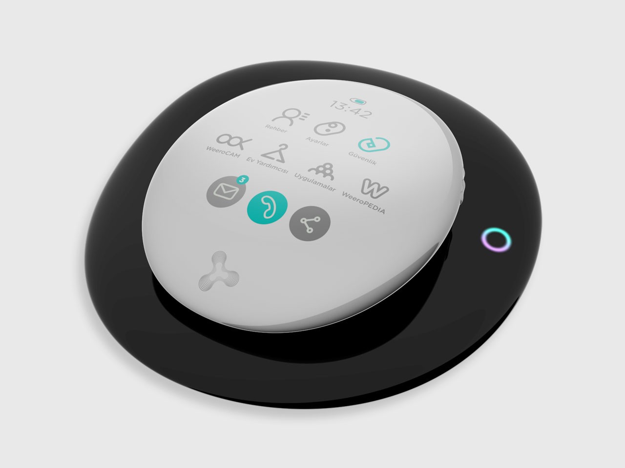 Homescreen with open bottom drawer