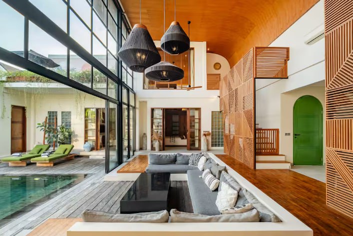 Finished modern 3 bedroom villa with rice fields view