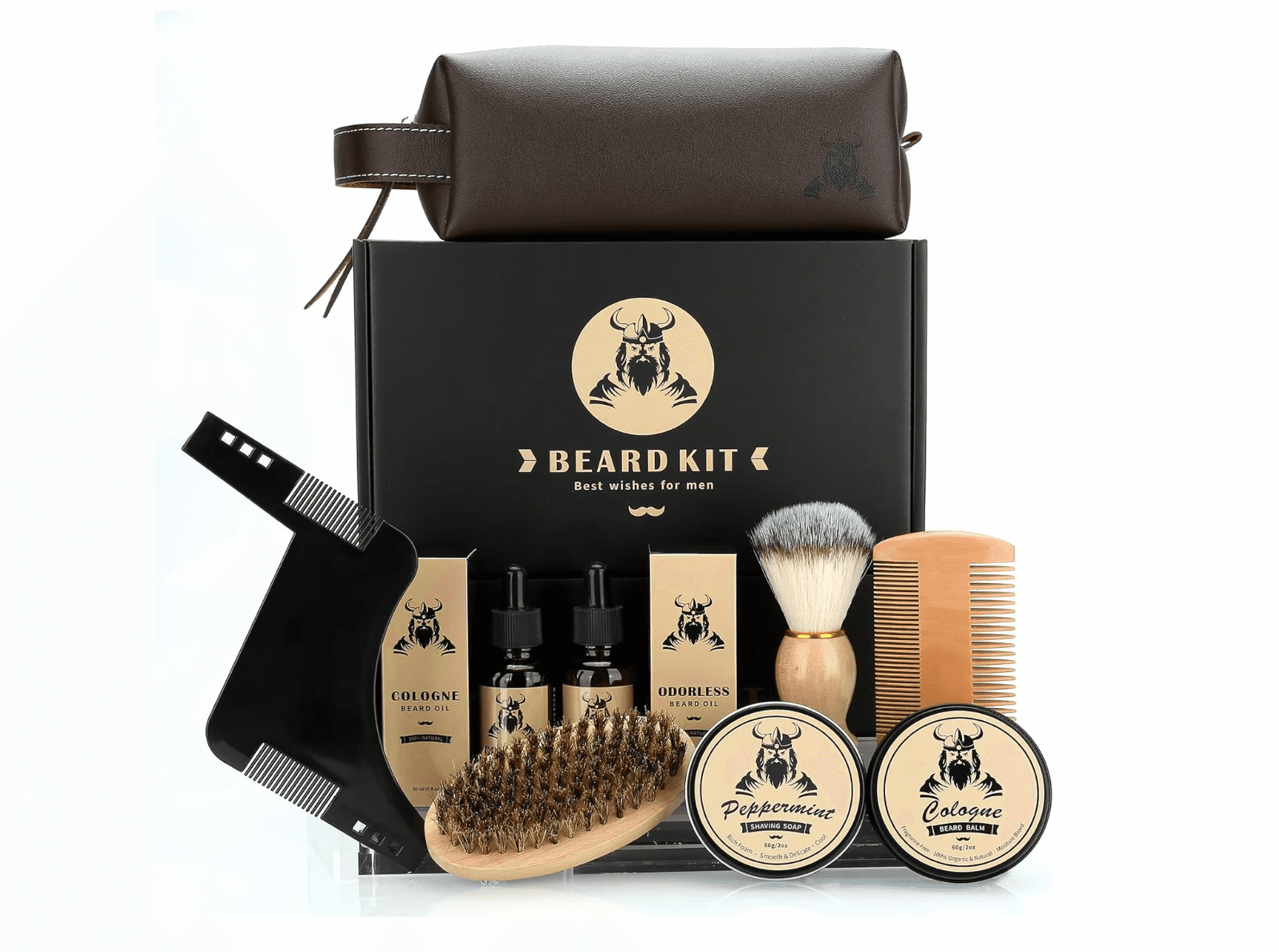 9 Piece Deluxe Beard Grooming Kit For Men