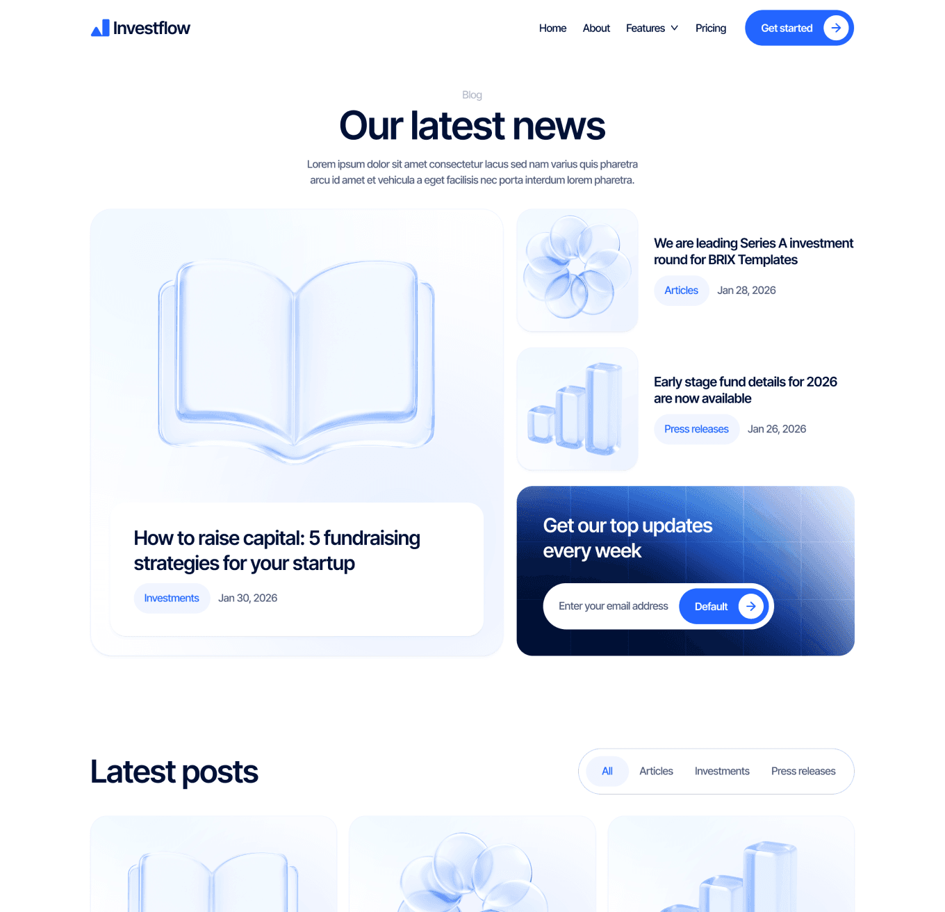 Investflow - Blog V1 Page - Investment Firm Framer Template