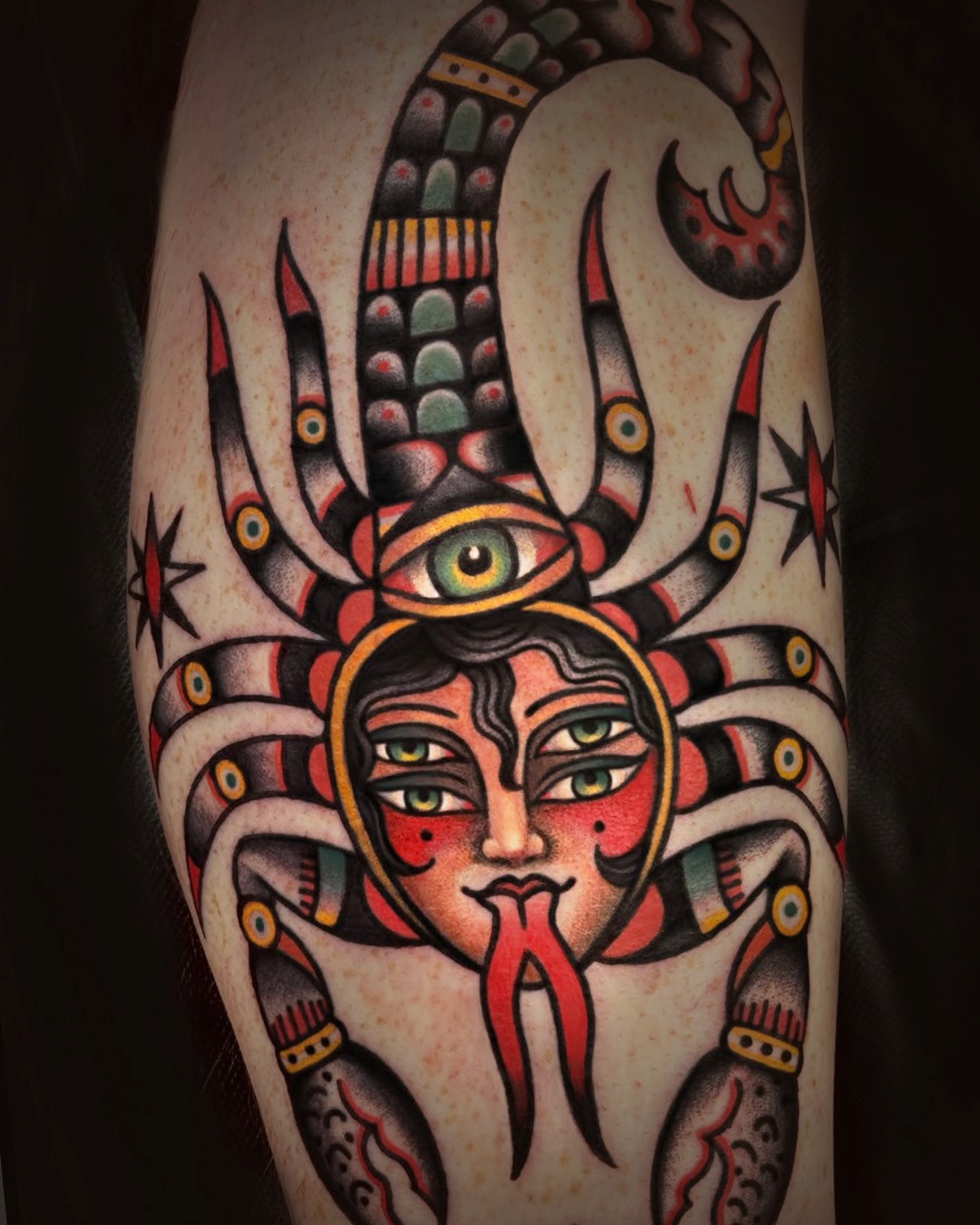 american traditional tattoo of a scorpian by Nick Rose