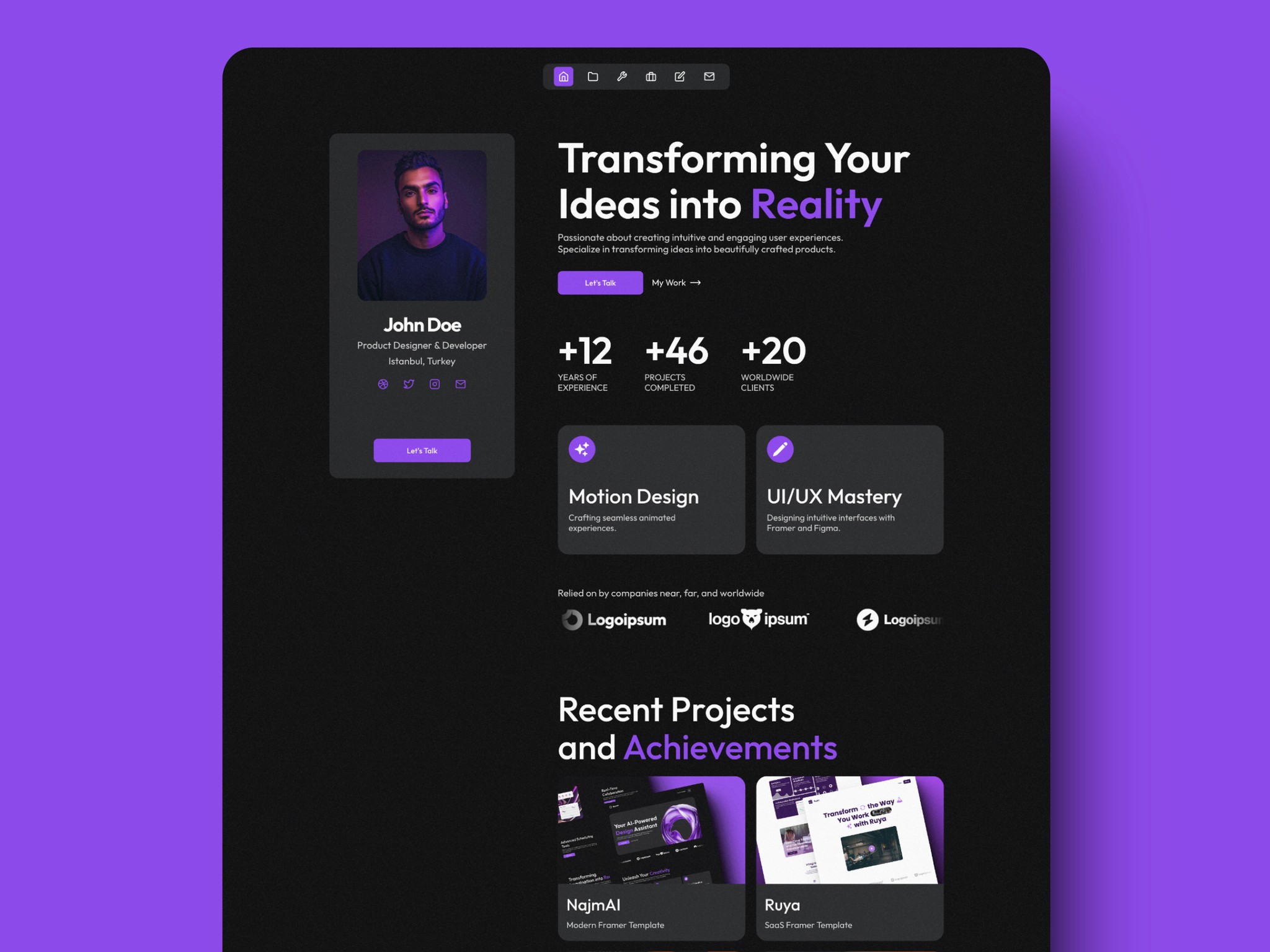 10 Free Framer Portfolio Templates (2025)