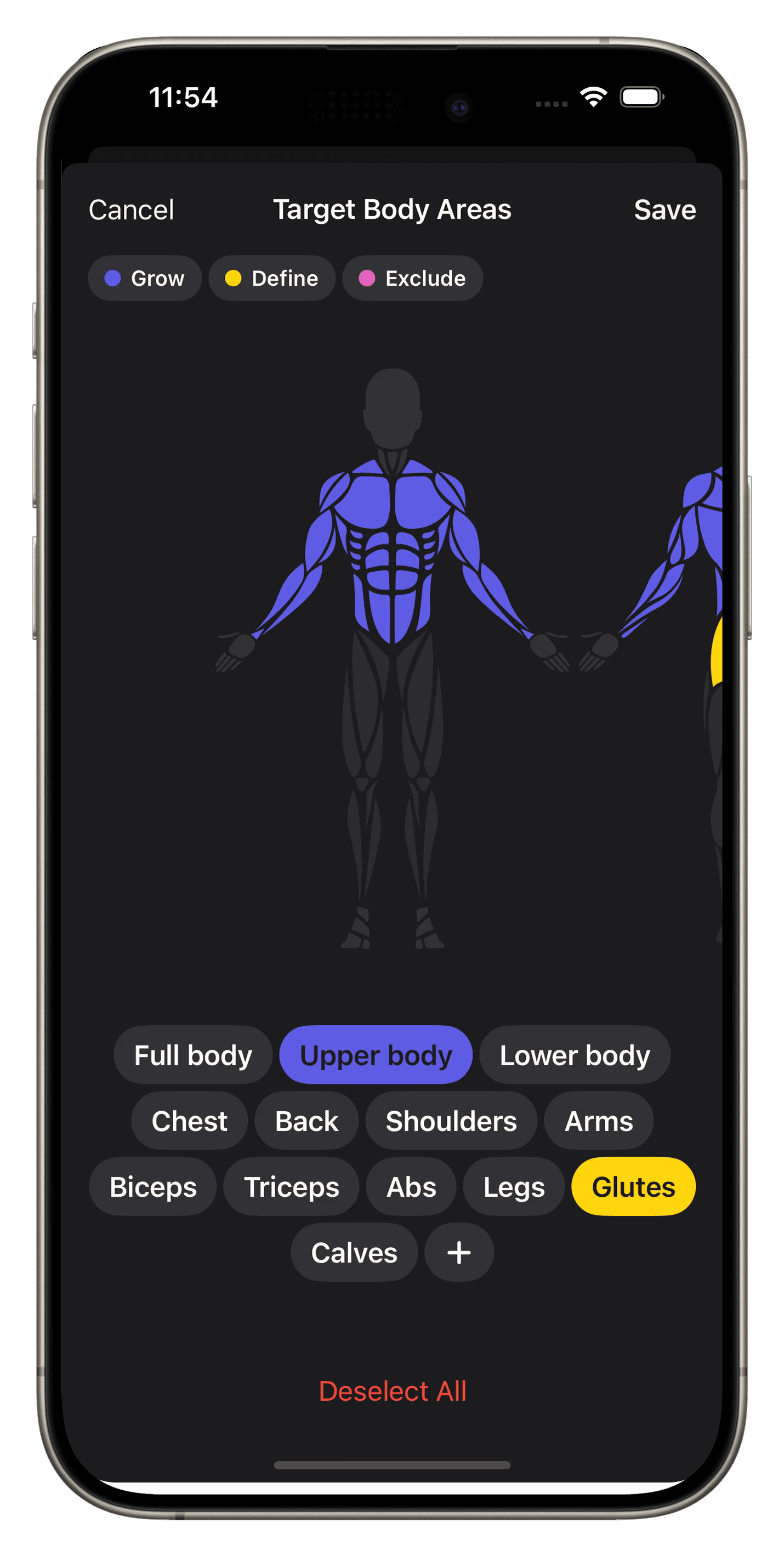 A smartphone screen displaying he Setgraph workout tracking app on the "Sessions" page, organized by activity type and duration. Filters at the top include "All," "Tennis," "Strength Training," and "Stair Climbing." Below, activities for September 2023 are listed with icons, activity names, durations, and dates. Examples include "Stair Climbing: 00:10" on 9/27/23, "Strength Training: 00:57" on 9/27/23, and "Tennis: 01:05" on 9/24/23. The interface is clean, with a "+ Add" button in the top-right corner and navigation options like "Duration" and "Style" at the bottom.
