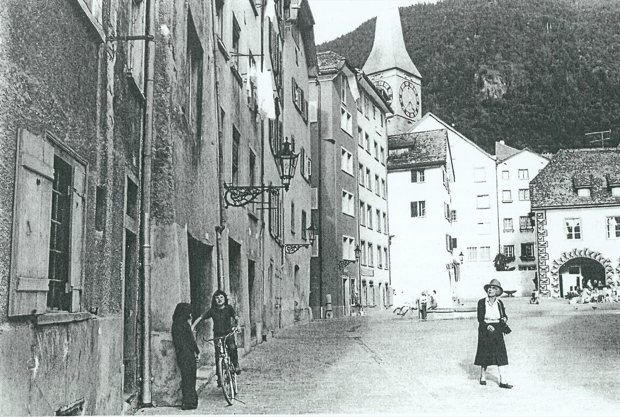Historisches Schwarzweissbild des Arcas in Chur