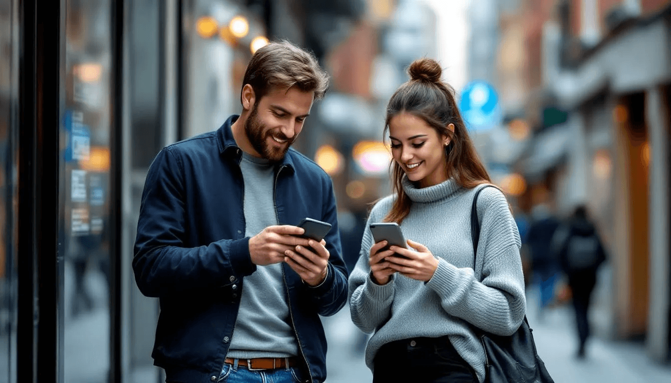 The image shows two people engaged in making instant bitcoin payments using their mobile phones, illustrating the concept of lightning payments through payment channels on the bitcoin lightning network. This scene highlights the ease and efficiency of off-chain transactions, enabling fast and cost-effective payments between two parties.