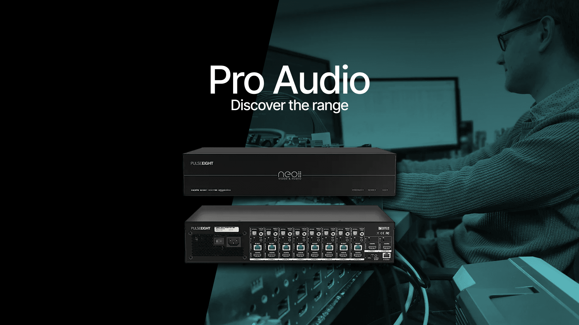 Pro Audio equipment with branded logos