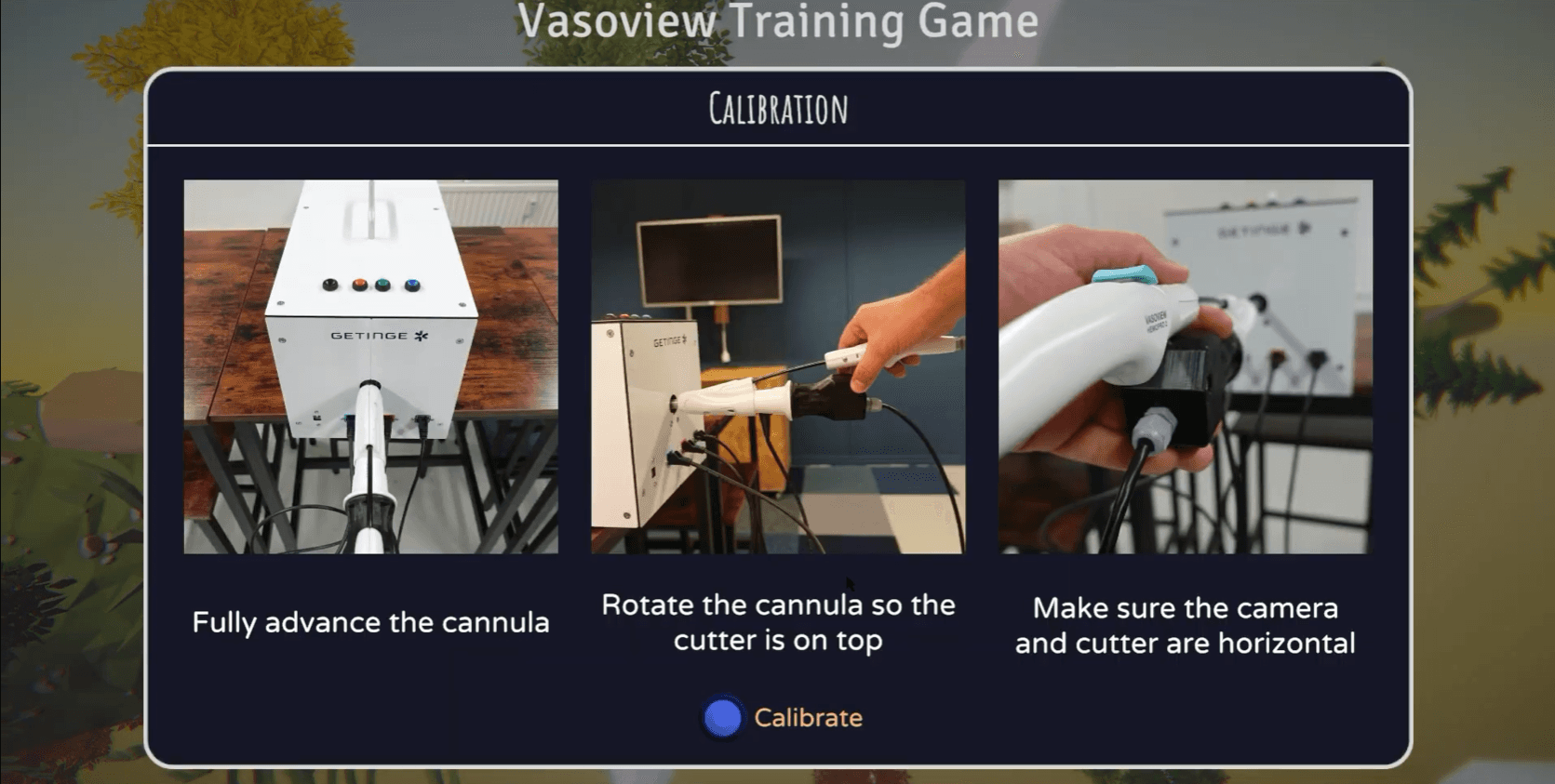 Stappenplan om het spel te kalibreren