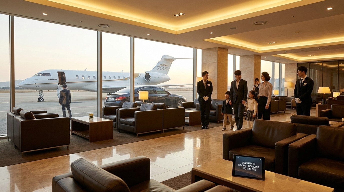 Incheon Airport General Aviation Terminal FBO with BestTurn VIP escort โ residence-to-aircraft chain in 100 minutes for long-haul private jet boarding