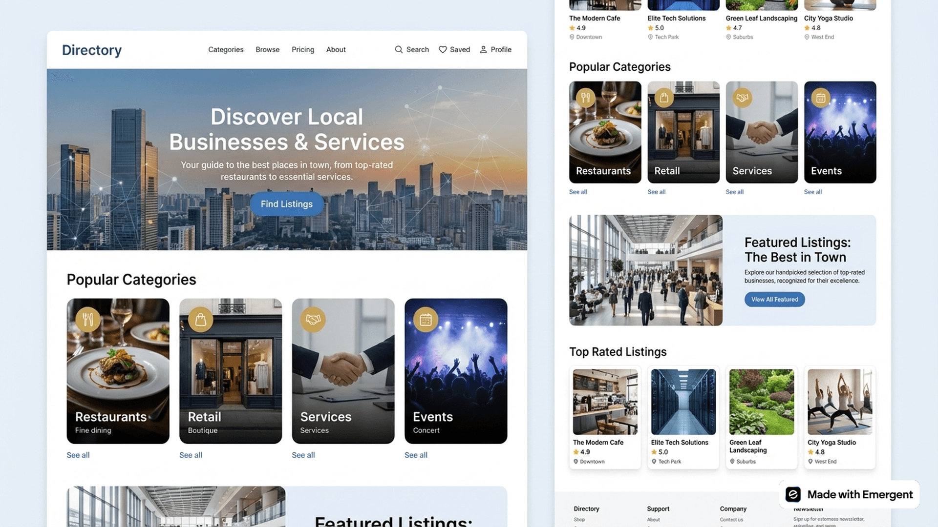 directory website made with emergent