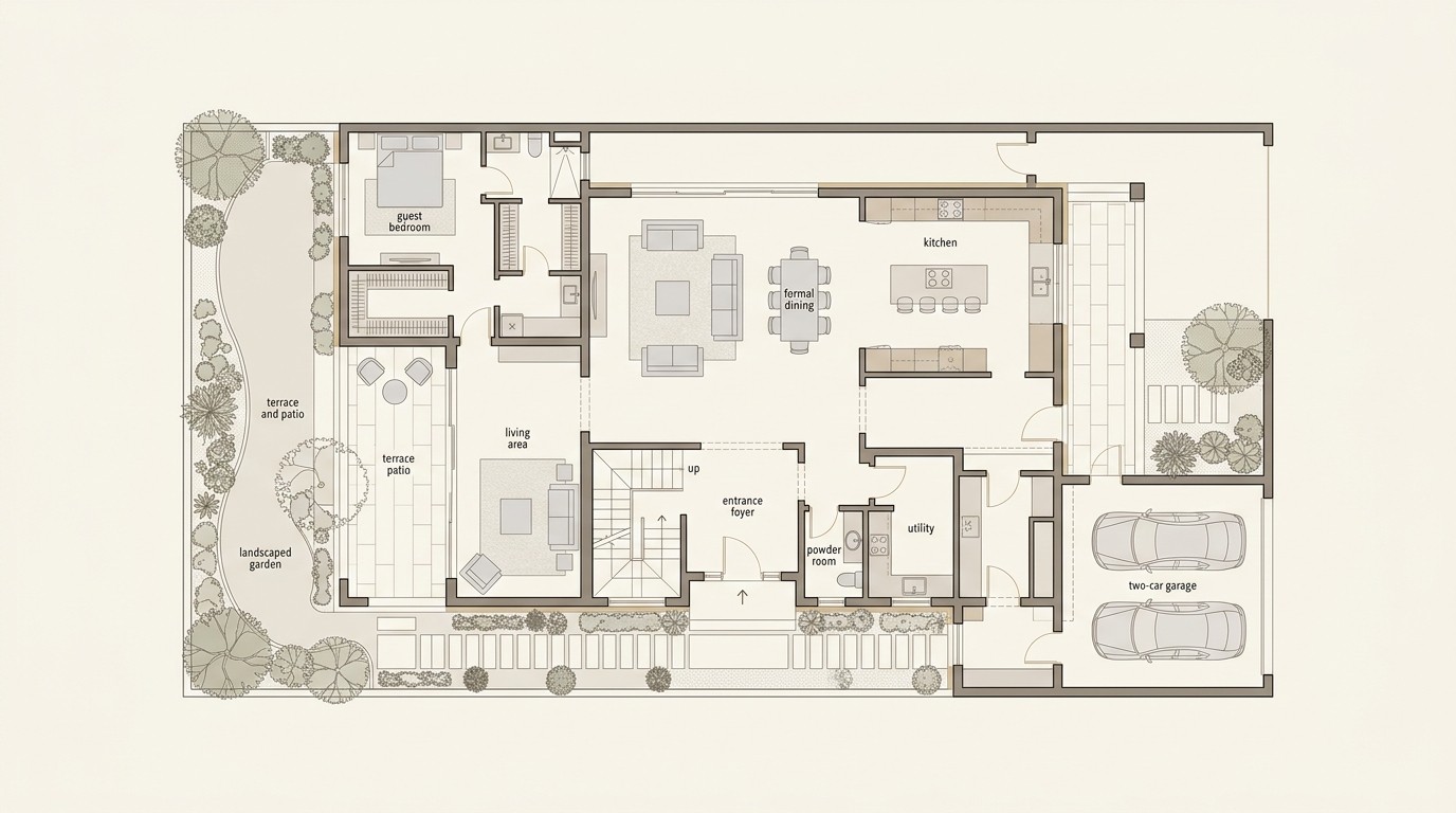 beige wooden house layout