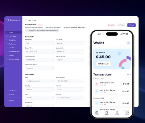 Industrii - Mobile and Web Dashboards