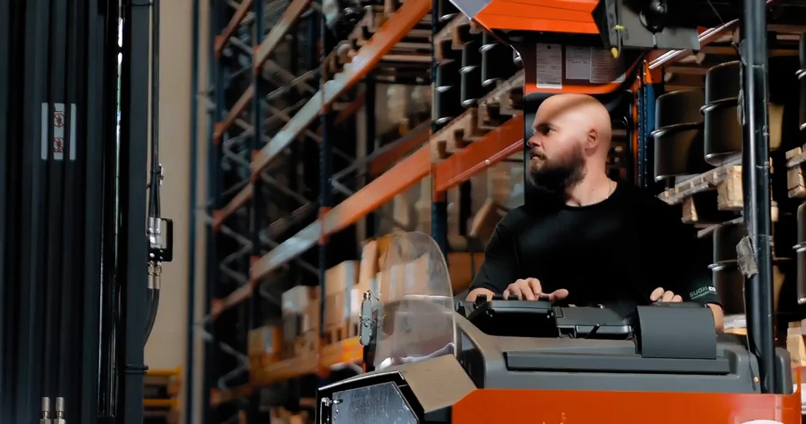 Worker operating machine
