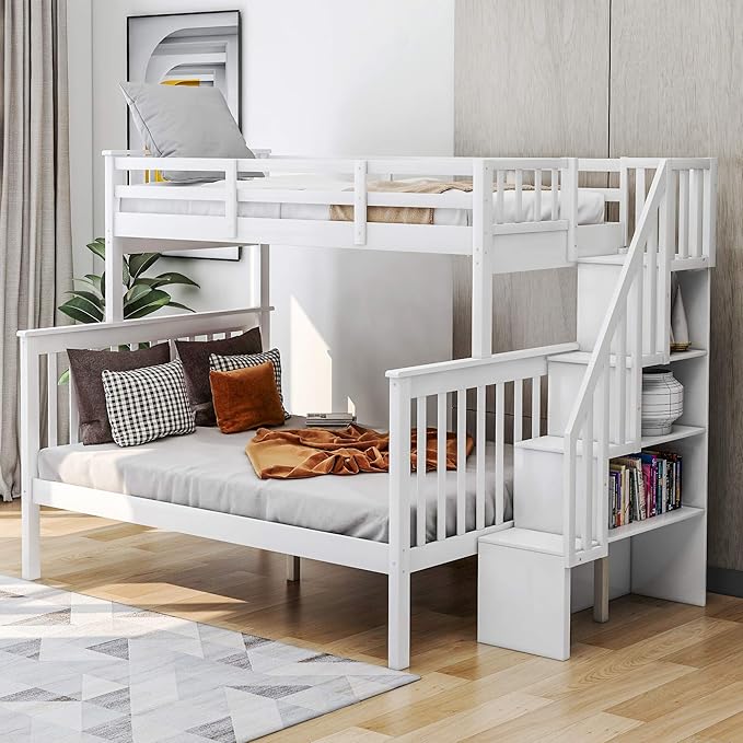 Experience superior quality with the white twin over full bunk bed, crafted for durability and style.