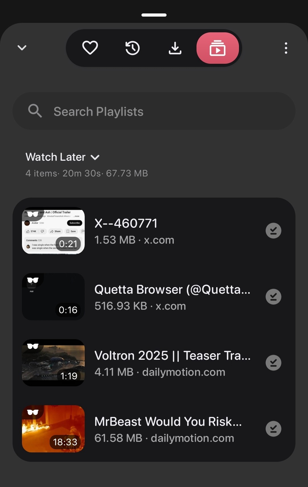 Access offline viewing videos