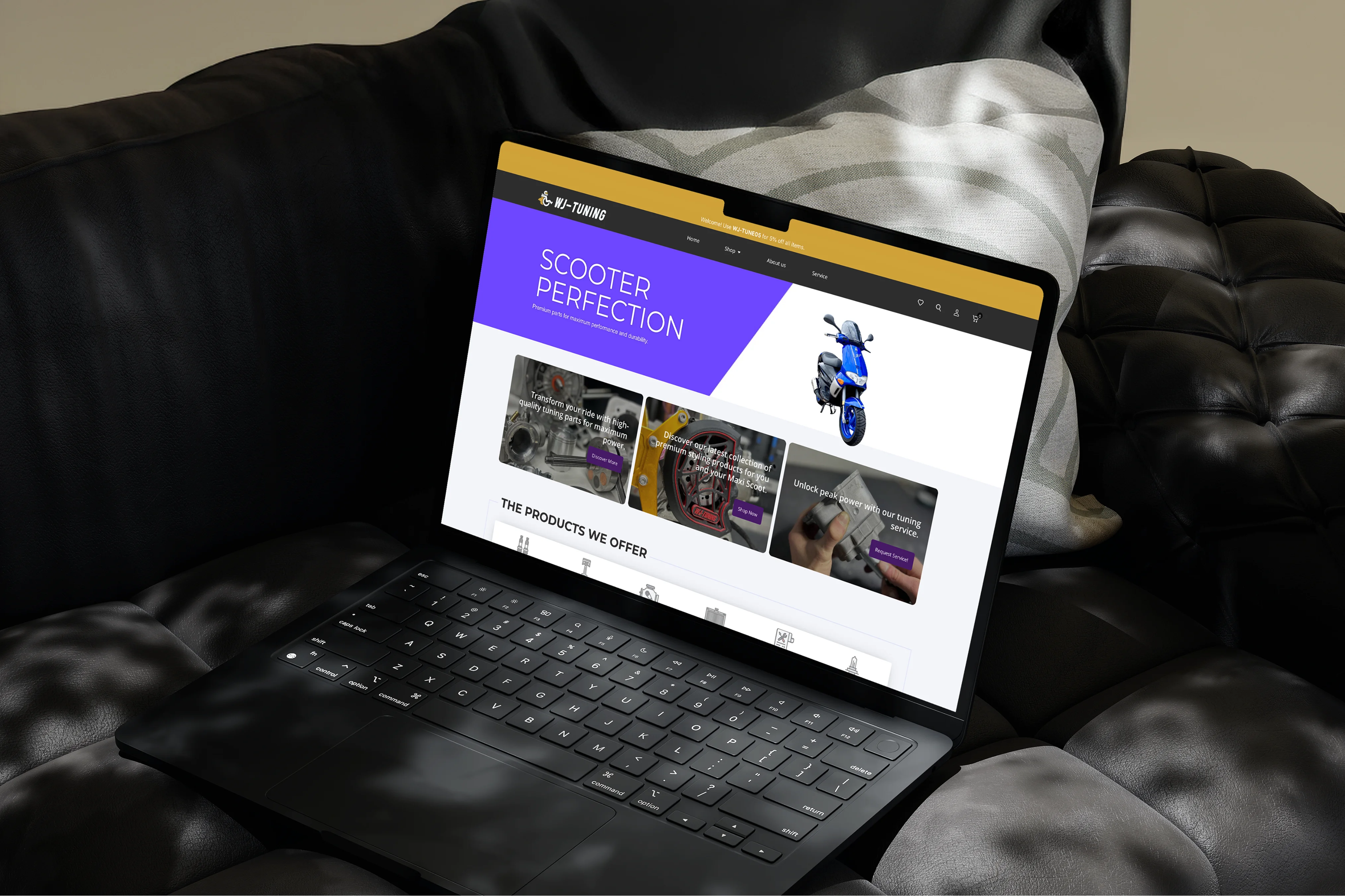 Yellow ginkgo leaves against a blue sky